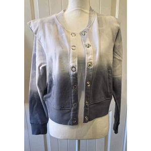 525 America Dip Dye French Terry Jacket Storm Cloud Sz M Large Snap Closure NWT